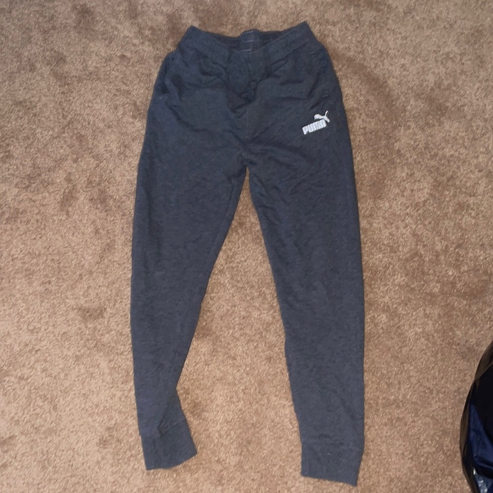 Gray Puma sweatpants for kids. Size Large 14/16